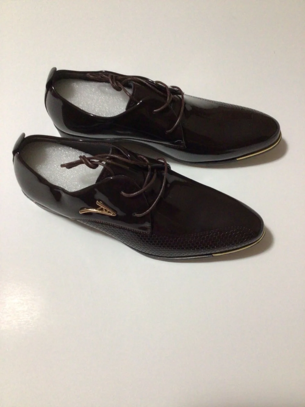Men’s Lace-Up Patent Finish Dress Shoes Formal Business Footwear-New-